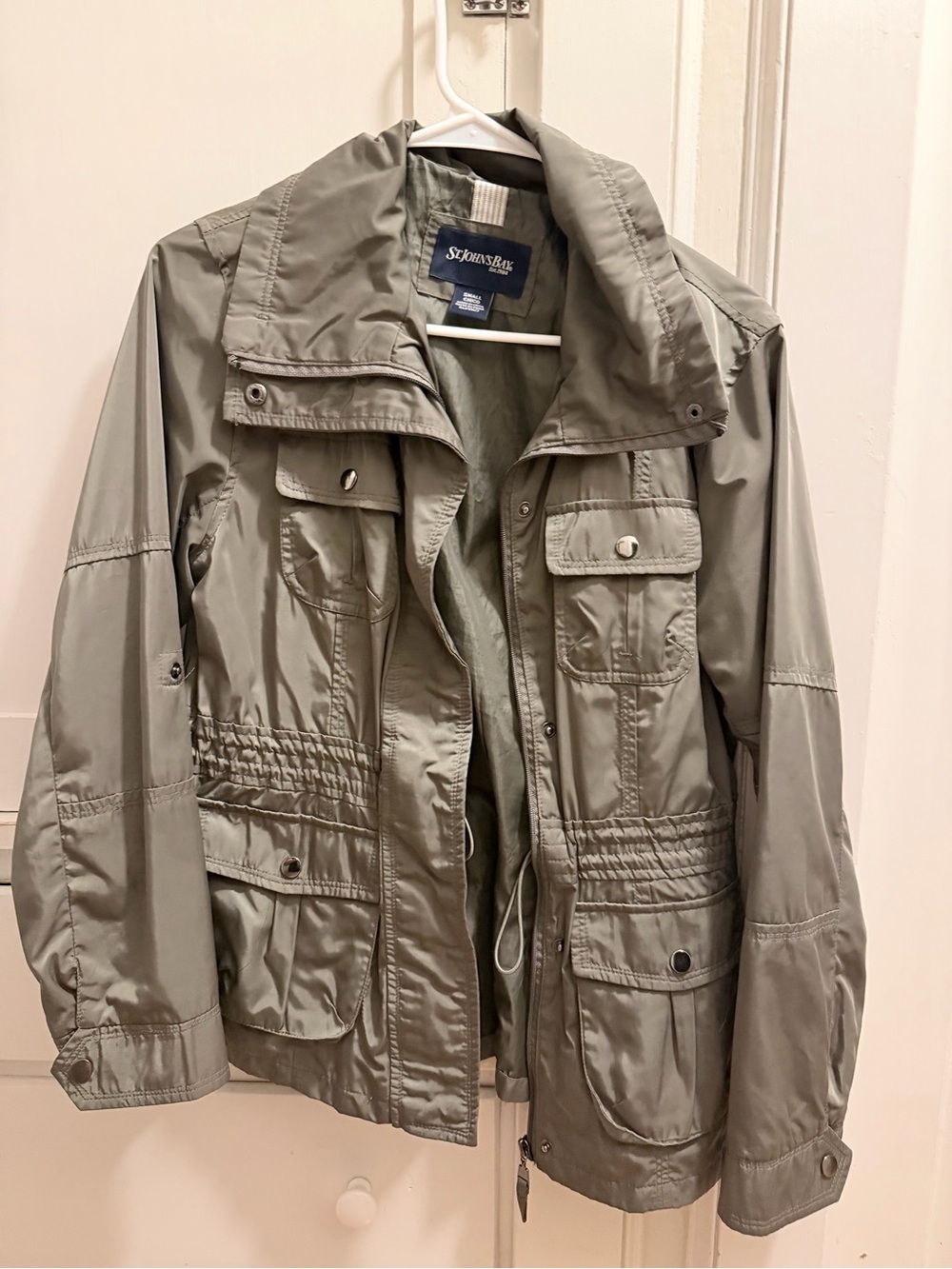 St. John's Bay Olive Green Utility Jacket with Drawstring Waist